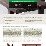 MOUNTING INSTRUCTIONS FOR EVA BENCH