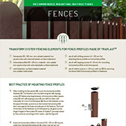 MOUNTING INSTRUCTIONS FOR FENCES